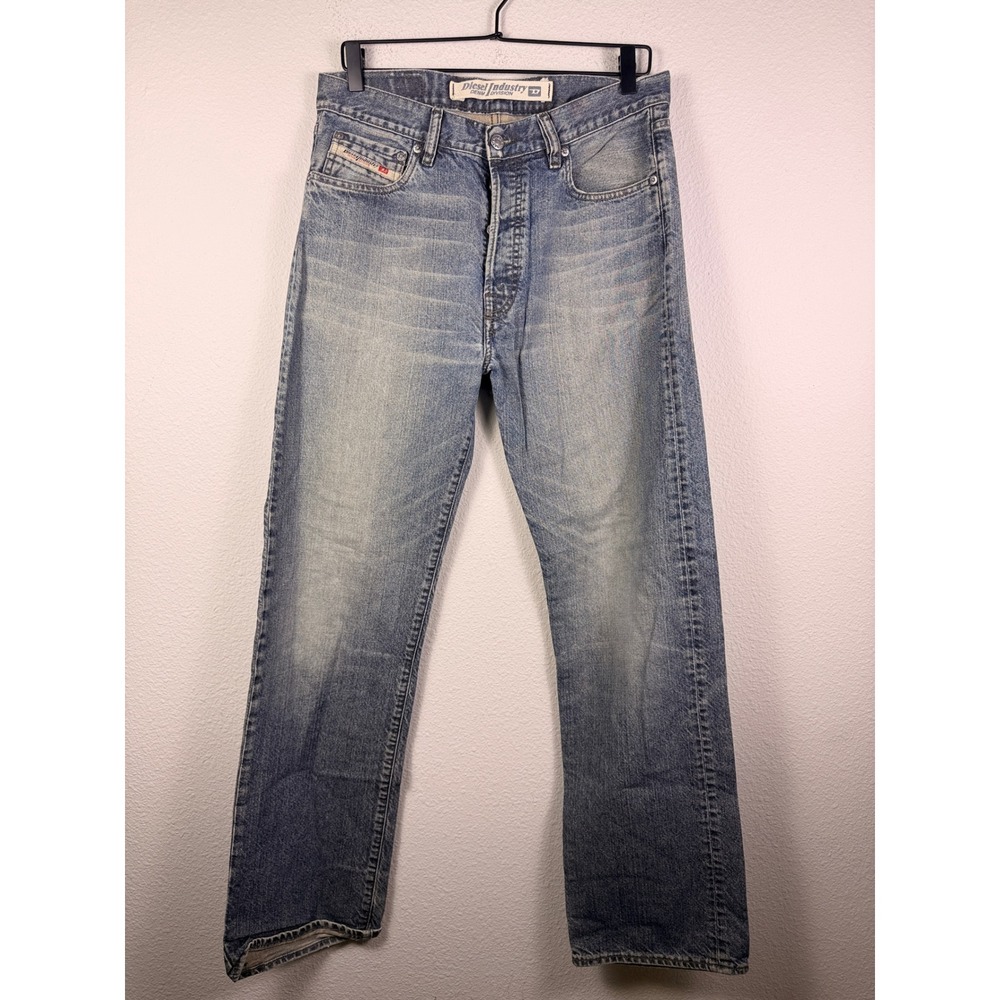 Diesel Industry Denim Division Mens Straight Leg Light Wash Blue Jeans Size 32